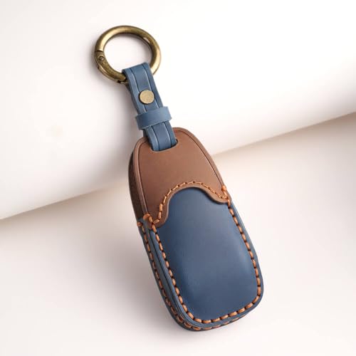 Image of keyzone dual leather key cover for Mercedes-Benz E-Class S-Class A-Class C-Class G-Class 2020 Onwards 4 button smart key