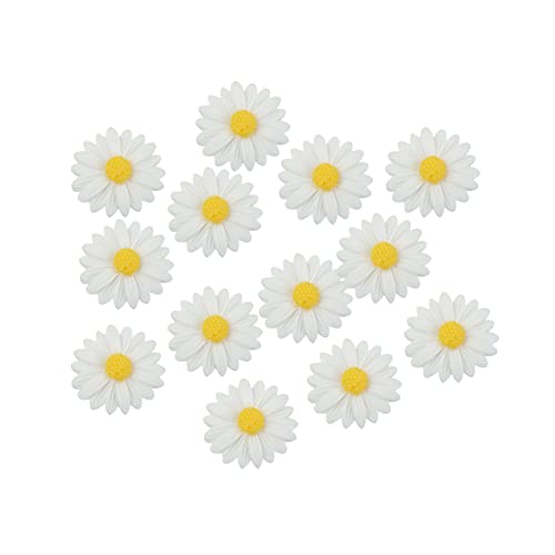 ccHuDE 100 Pcs Flatback Resin Daisy Charms Small Flower Charms Decorative Daisy Embellishment Cabochon Flower Decorations for DIY Craft Scrapbook