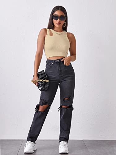 Image of Shasmi Women's Striped Slim Fit Crop, Ribbed, Stylish Tank Top, Soft and Comfy Fabric has Some Stretch
