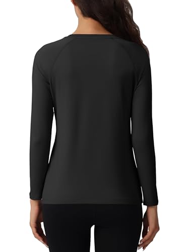 Women's Thermal Fleece Lined Long Sleeve Tops Winter Warm Workout Base Layer2