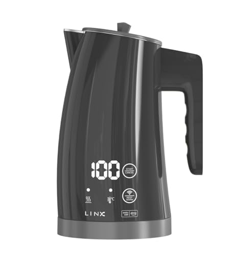 Smart Kettle, App Controlled Kettle, LED Touch Display, Keep Warm Function, Stainless Steel Insulated, 1.25L, 1300W, Grey