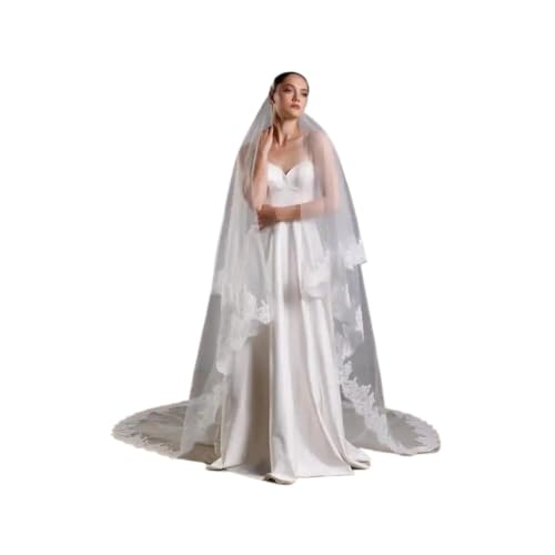 Velo de novia de dos niveles tipo catedral para ceremonias de iglesia