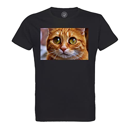 T-shirt chat potté homme mignon vêtement coton biologique col rond