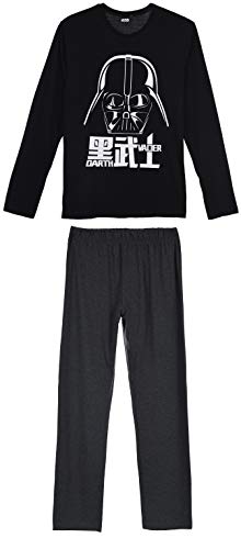 Star Wars Hombre Pijama Largo (Negro,XL)
