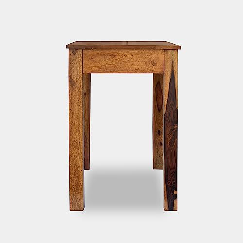 Image of Solid Wood Folding Study Table Laptop Computer Pc Writing Foldable Desk for Home & Office Space Saving Sleek Design (Natural Finish 1, Standard)
