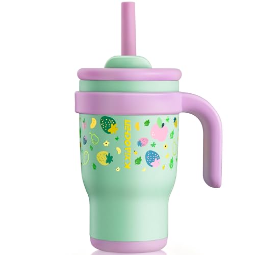 Image of 14 oz Toddler Tumbler with Handle, Kids Sippy Cups with Straw and Spout Lid