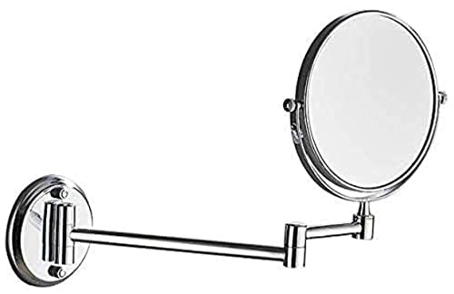 OVLIIYWZY Espejo de Maquillaje con Aumento 3X, Espejo de Afeitar Redondo montado en la Pared, Espejo de baño con rotación de 360 Grados, Belleza retráctil