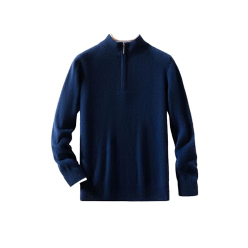 Mens 100 Percent Cashmere Pullover Thick Warm Mock Neck Zipper Sweater Basic Casual Cashmere Knitwear