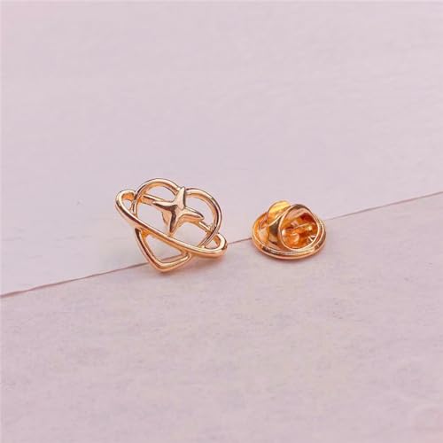 Image of 8Pcs Leaf Star Heart Brooch Pin Little Leaf Lapel Brooch Silver Gold Plated Star Lapel Brooch Pin for Women Men Birthday Jewelry Gift Jacket Dresses