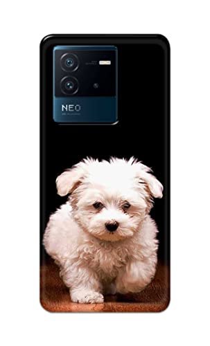 Image of PRINTFIDAA� Printed Hard Back Cover Case for Vivo iQOO Neo 6 5G Back Cover (Puppy Dog) -2808
