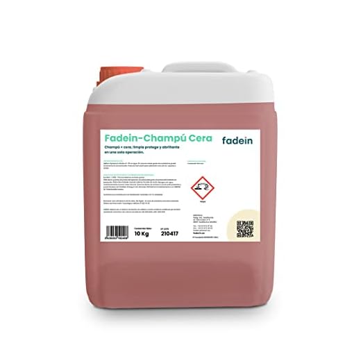 Fadein | Champú más Cera para Lavar el Coche | 2 en 1 | Limpiador de Coches | Detergente líquido | Jabón Concentrado | Ideal con Esponja | Automóvil | Carrocería | Limpia Protege y Abrillanta | 10L