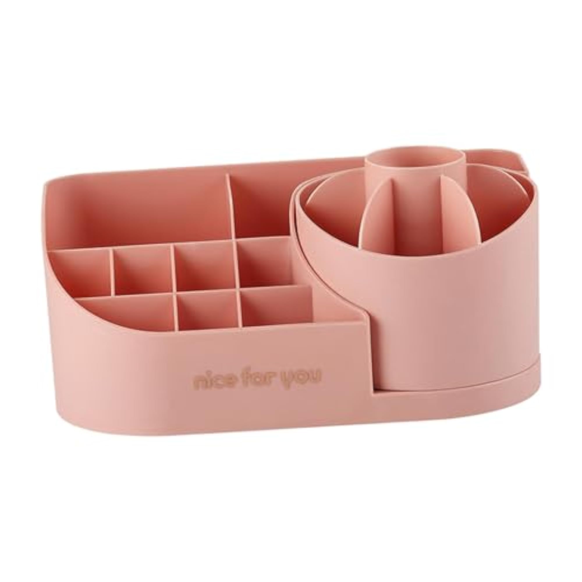 360 Rotating Makeup Brush Holder, Pink
