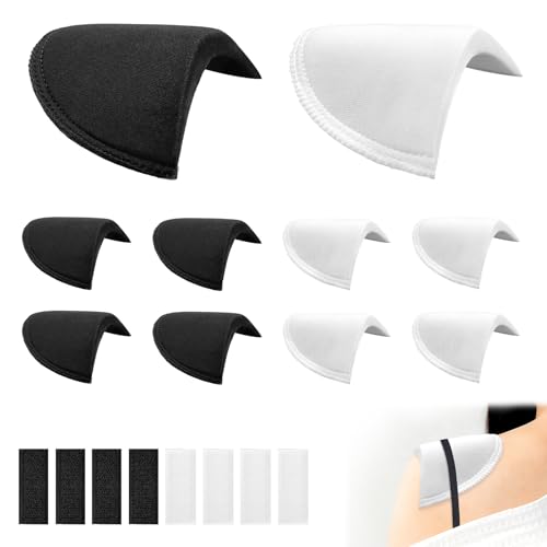 LILIXI 4 Paar Schulterpolster Damen Herren Selbsthaftend Schaum Shoulder Pad mit Klettband Eingesetzte Schulterpolster für Blazer Kleider T-Shirts Jacken Mäntel (Stil1)