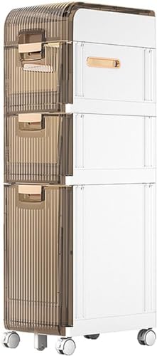 Étagère de rangement à roulettes en métal avec tiroirs transparents pour snacks et cuisine