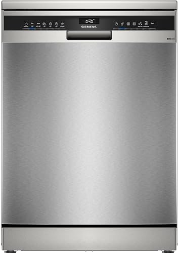 Siemens SN23EI03KE iQ300 Smarter Geschirrspüler Freistehend, 60 cm breit, Besteckkorb, Silver Inox, auto Türöffnung nach Programmende...