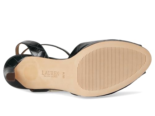 Image of Lauren Ralph Lauren Women's Kyla Crocodile-embossed Leather Sandal