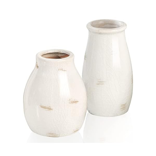 Ceramic Vases for Home Decor, 2 White Vases Set for Pampas Grass, Boho Vases, Table Decorations for Living Room, Kitchen Farmhouse Décor, Fireplace Decor, Modern Decor Ceramic Vases for Home Decor, 2 White Vases Set for Pampas Grass, Boho Vases, Table Decorations for Living Room, Kitchen Farmhouse Décor, Fireplace Decor, Modern Decor