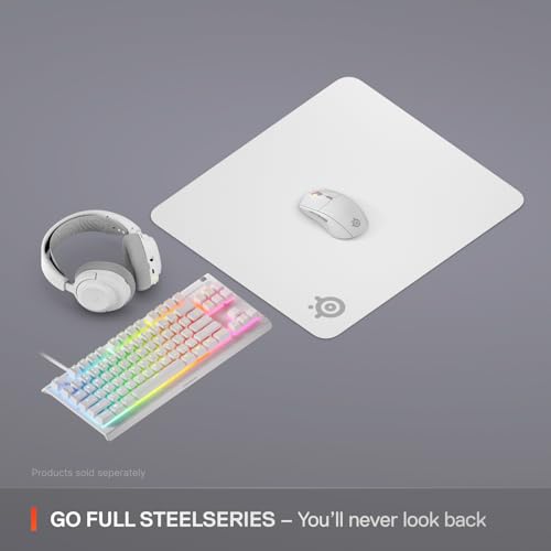 Image of SteelSeries QcK Cloth Gaming Mouse Pad - Exclusive Micro-Woven Surface - Optimized for Gaming Sensors - Maximum Control - Size L - White