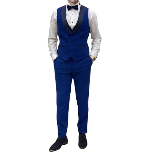 Men's Suits 3 Piece Formal Slim Fit Suit for Men Peak Lapel Blazer Pants Vest Men Tuxedo Party Dinner Prom4