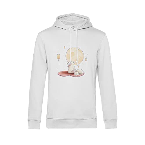 Sweat à capuche lapin et lune aquarelle fait main pour un style mignon