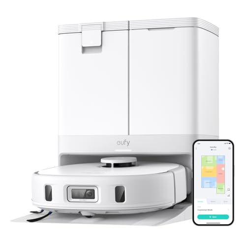 eufy X10 Pro Omni Robot Vacuum and Mop, Dual Mops, 12 mm Auto-Lift, White