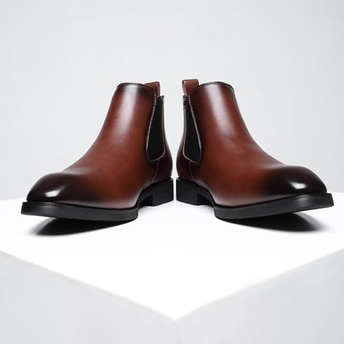 SANNAX Herren Chelsea Stiefel Boots Stiefeletten Business Formelle Mokassins Abendschuhe Formal – Bild 6