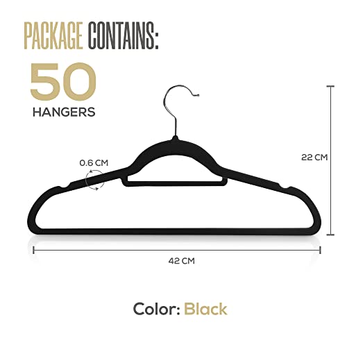 Utopia Home Hoogwaardige Fluwelen Kledinghangers (Pakket van 50) – Slipvaste Fluwelen Kledinghangers voor Intensief… - Image 3