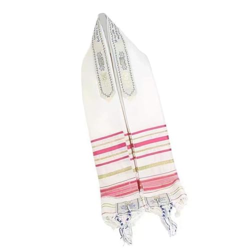 JSGHGDF Breathable Messianic Scarf Tallit Fringe For Ceremonies And Cultural Event Polyester Shawl
