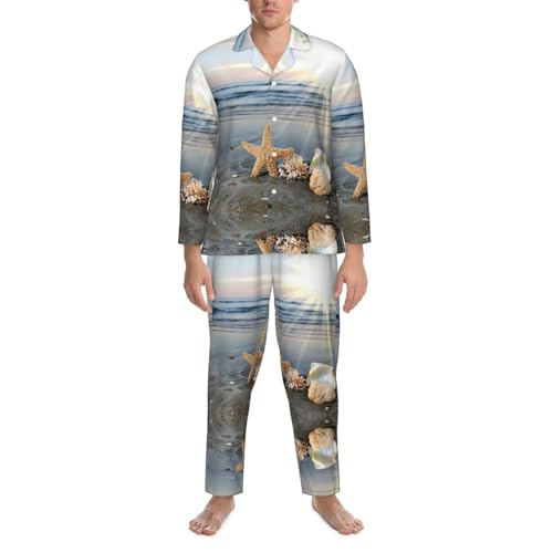 Pyjama homme haut manches longues bas vêtement de nuit doux XXL
