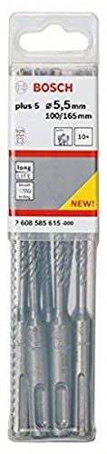 Bosch Professional Punta Perforatrice Acciaio 5.5 Mm Sds-Plus-5 2608585615 Lunghezza Totale 160 Sds-Plus 10 Pz.