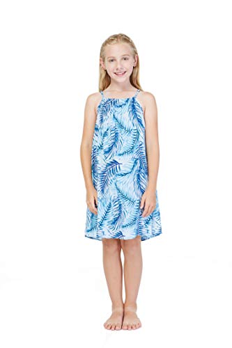 Girl Hawaiian Round Neck Dress in Wispy Cereus