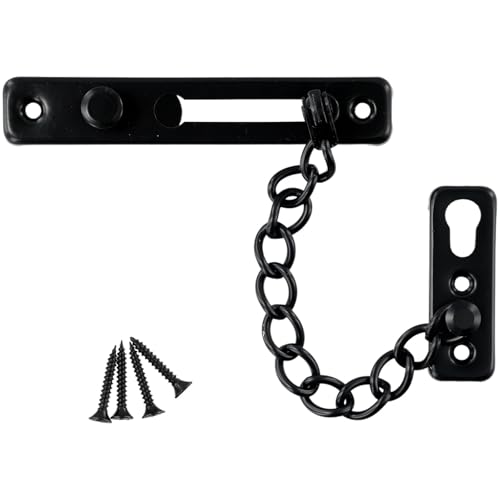 Catena Della Porta Lucchetto a catena for porta, protezione for di sicurezza in acciaio inossidabile con molle, antifurto, chiusura lucidata resistente vite
