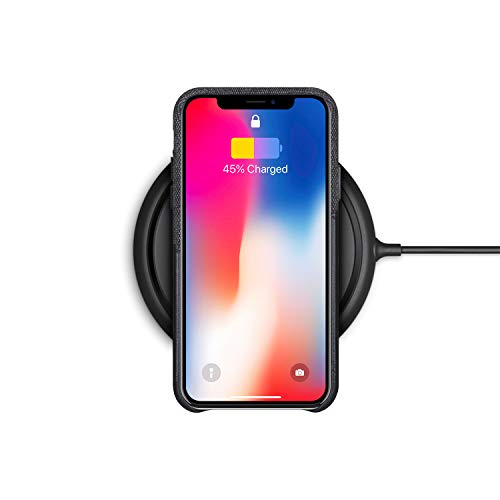 Lopie Slim Card Case Compatible With Iphone 12 Pro Max (6.7"), [Sea Island Cotton Series] Phone Case With Card Holder, Fabric Protection Cover With Leather Card Slot Design, Black #TOP5