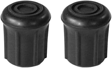 PCP Replacement Cane Tips, 3/4 inch / 1.9 cm diameter (Gray, Two Tips), Black, 3/4-Inch diameter