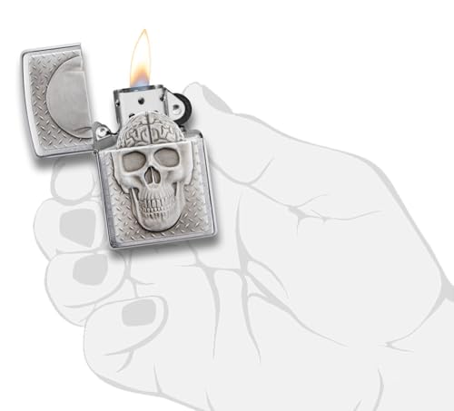 Encendedor Zippo Skull con diseño Chrome miniatura 5