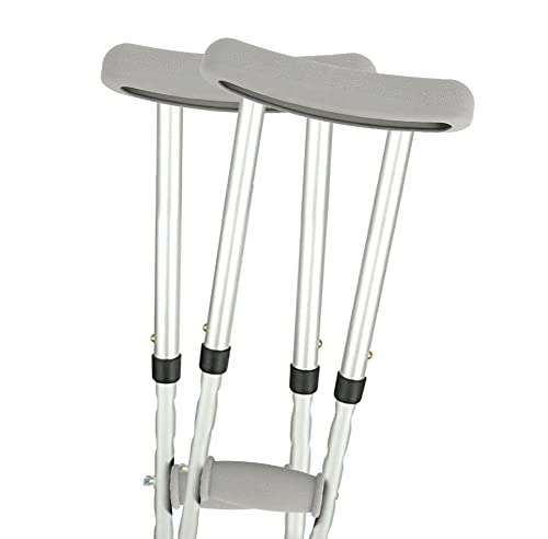 2 fundas para muletas axilares, almohadillas para axilas, antideslizantes, muletas médicas de mano, funda soporte de goma universal, acolchado muletas, accesorios, color gris Cover