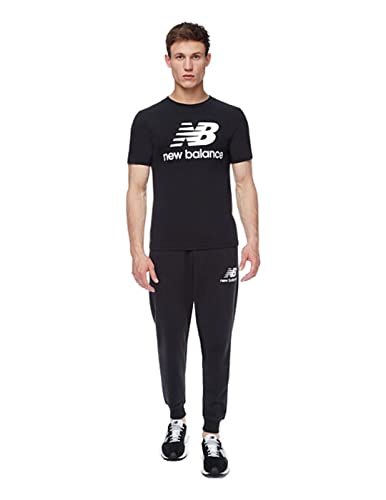 New Balance Mens Nb Essentials Stacked Logo Sweatpants, Black, Large Us #TOP3