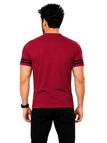 Image of Geum Men's Solid Half Sleeve V-Neck T-Shirt | Soft & Breathable Fabric | Regular Fit | Casual Everyday T-Shirt