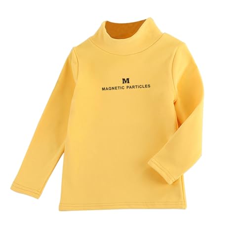 Base Layer Tops for Kids Mock Turtleneck Long Sleeve Thick Fleece Soft Thermal Underwear Winter Basic T-Shirts