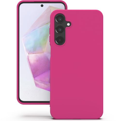 Image of YATWIN Silicone Back Case for Samsung Galaxy A35, Soft-Touch Phone Back Cover for Samsung Galaxy A35 - Magenta