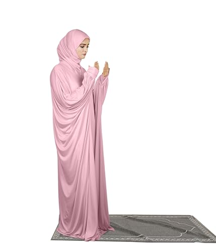 Image of Mehar Namazi Muslim Prayer Dress for Women |Modest Islamic Namaz Dress with Hijab | Soft Strechable Fabric Zunaira Farasha Namaz Outfit