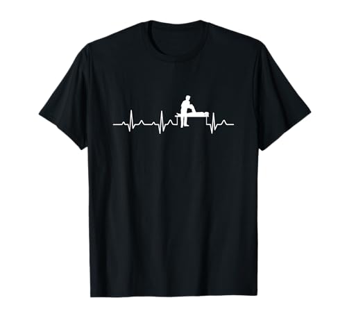 Physio Praxis Kleidung Camiseta de fisioterapeuta para latido cardíaco, Hombre, Unisex-adultos, Manga corta, T-shirt, Camisa, Negro, Pequeño