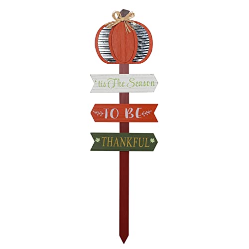 Dewbin Thanksgiving Decoration, Outdoor Fall Decorations For Home, 35.3" 2 Pack Wooden Garden Stakes With Pumpkin Welcome Sign For Fall Decor, Decorative Yard Sign For Outside, Garden, Patio, Porch #TOP3