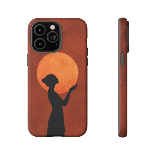 Coque rigide iPhone 14 Pro Max mate anti-rayures silhouette marron