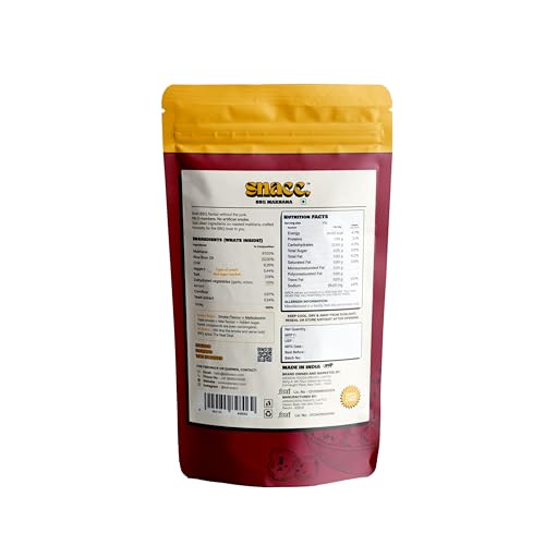 Image of Snacc BBQ Makhana, Spicy Roasted Fox Nuts, Protein Rich, Gluten Free, MSG Free, Zero Trans Fat, Zero Sugar, Low Calorie (Pack of 1, BBQ)