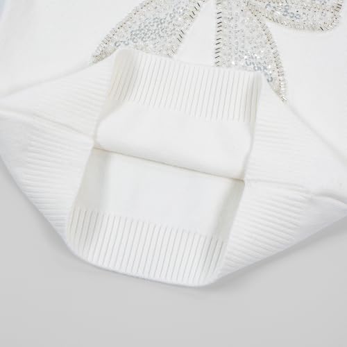 Image of Danny D Young Girl′s Bowknot Sequin Knitted Sweater Crew Neck Long Sleeved Tops for Autumn and Winter