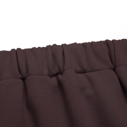 Ylingjun Womens Warm Fleece Lined Long Jersey Skirts Elastic Waist A Line Flared Winter Skirt4