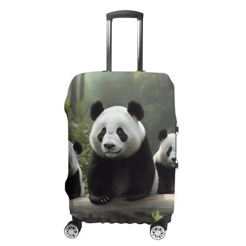 Cute Panda Luggage Cover, Washable Elastic Suitcase Cover Protector Fit 18-32 Inch Luggage
