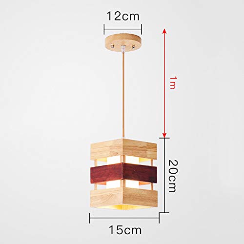 Lustre en bois moderne 9W LED suspension réglable pour salon 17x38cm - 5