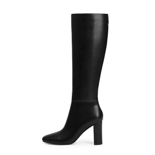 Modatope Chunky Heel Knee High Boots for Women